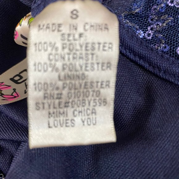 Mimi Chica Sleeveless Fit & Flare Mini Dress Size Small Sequins with Tulle Skirt - Picture 7 of 8